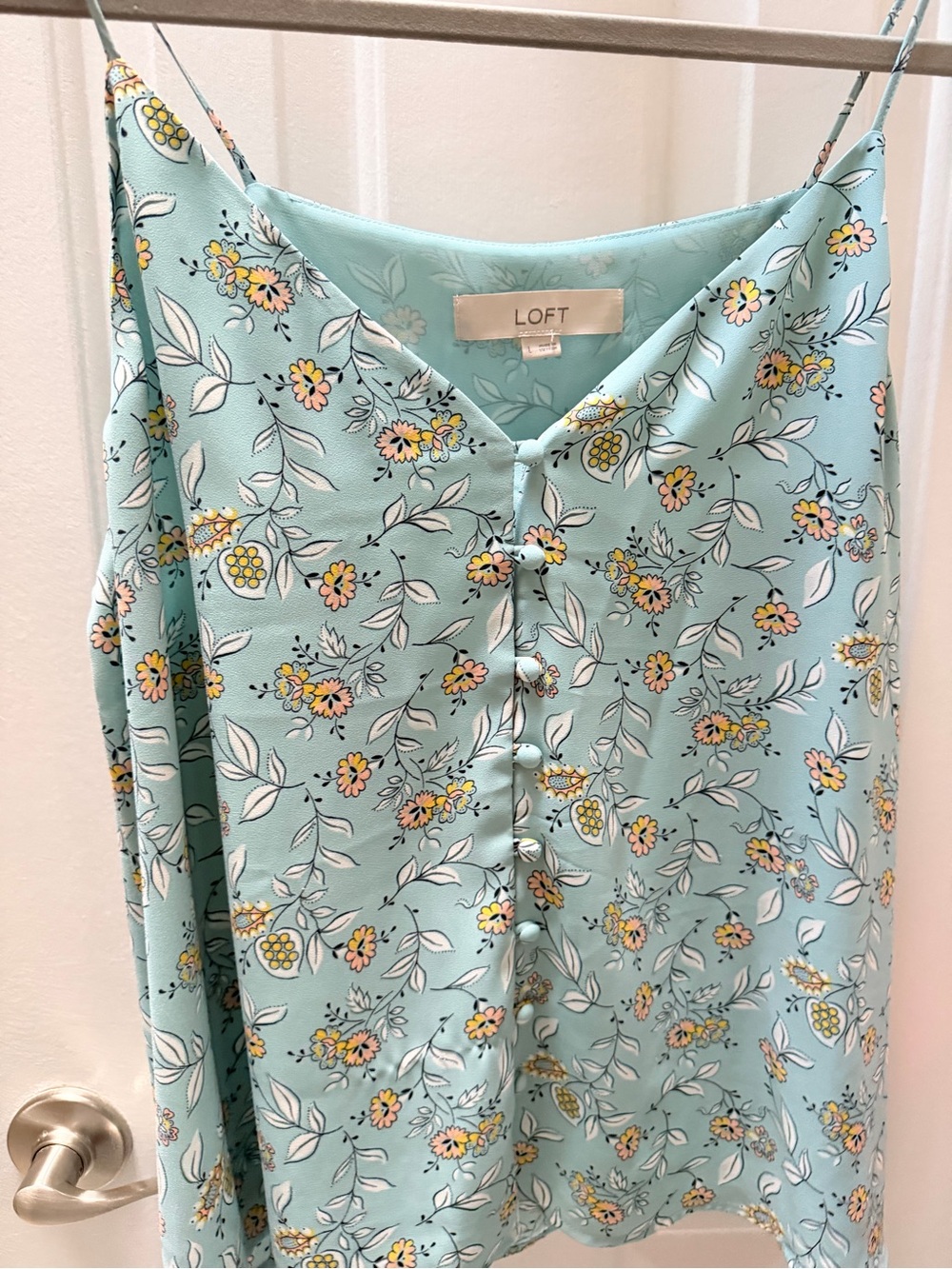 LOFT Floral Mint / Powder Blue Top